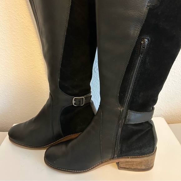 Lucky Brand Timinii black genuine leather knee high riding boots S 7.5 EU 38 - Picture 9 of 16